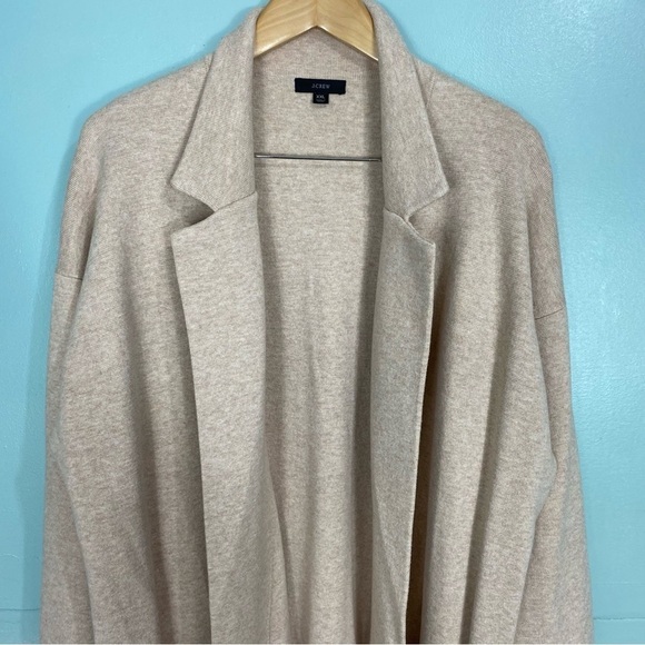 J Crew Ella Open Front Blazer Sweater Cream Long Length AD753 XXL - Picture 3 of 8